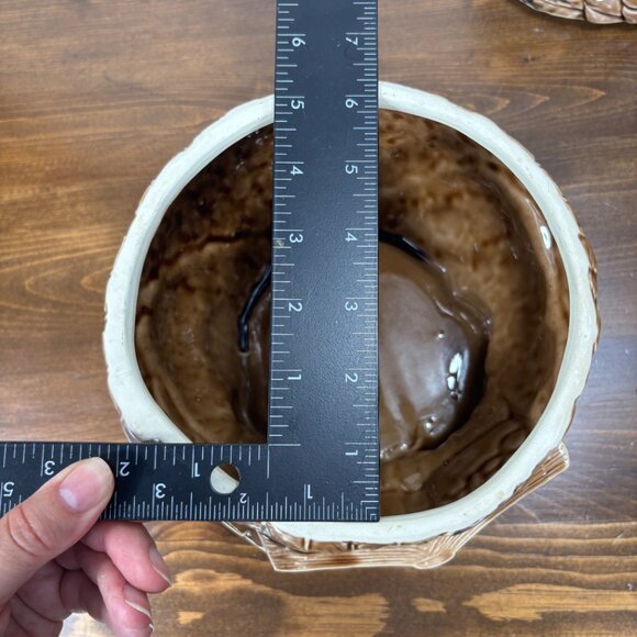 Vintage Owl Cookie Jar Retro Pottery Kitchen Canister Wise Owl Teacher - Picture 16 of 16